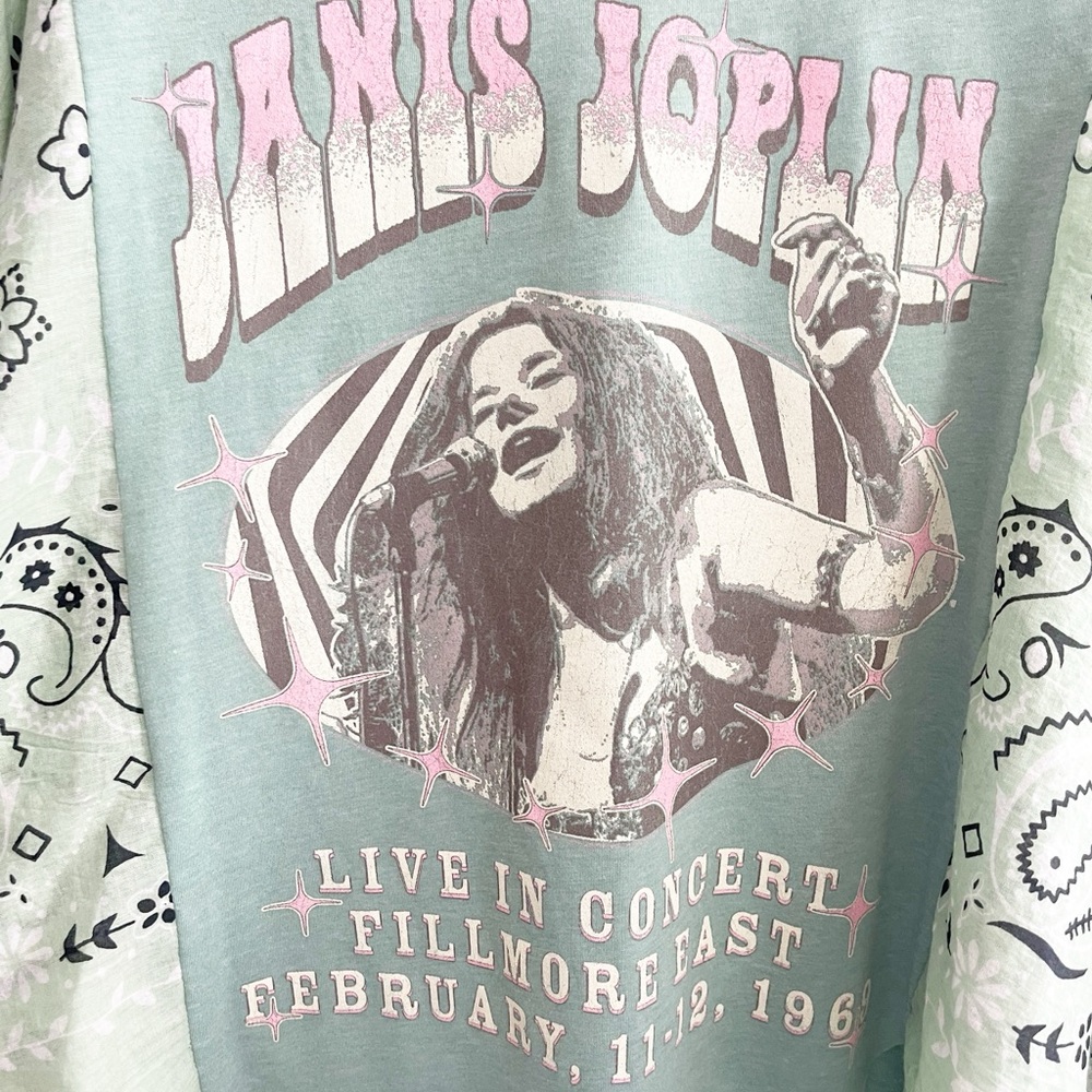 Willie, Janis, Lynyrd, Cash Custom Bandana Kimono Upcycle rework - Picture 3 of 13